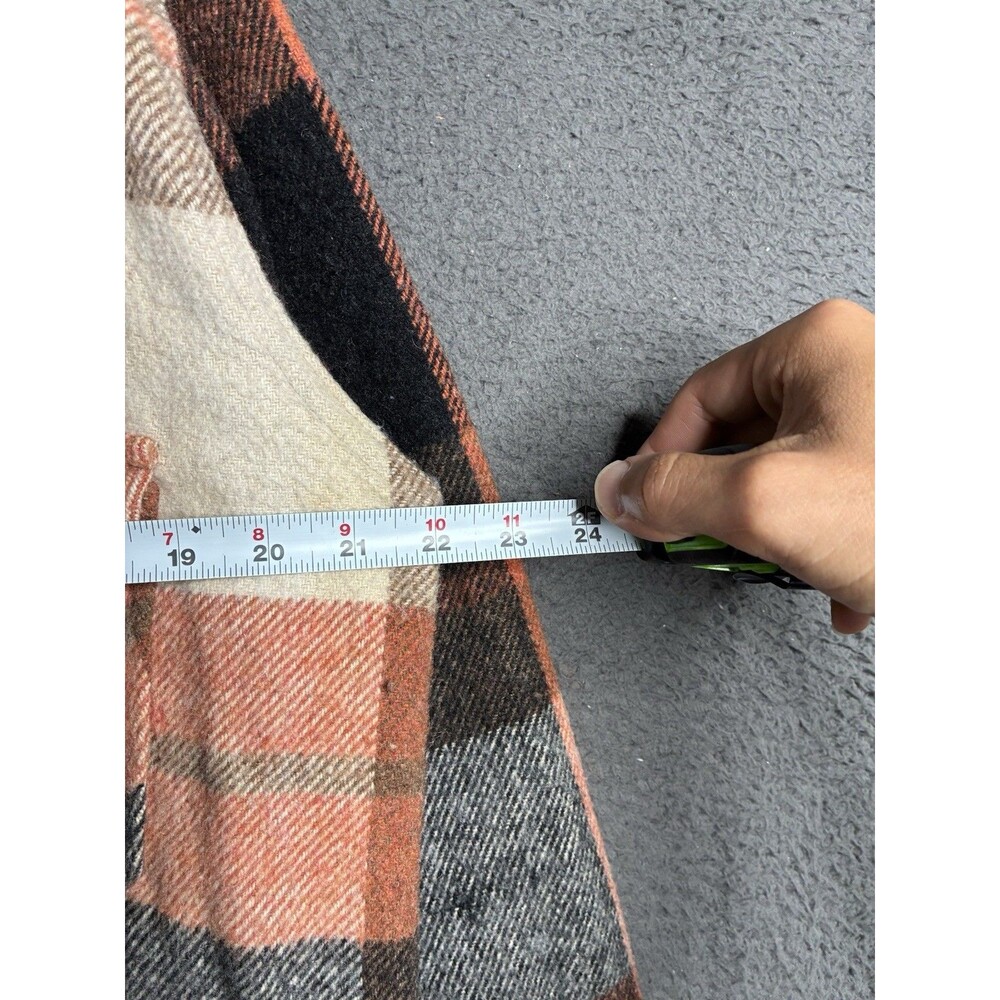 True Vintage 60s CPO Wool Shirt Shacket Mens Large Check Plaid Flannel USA - Picture 11 of 14